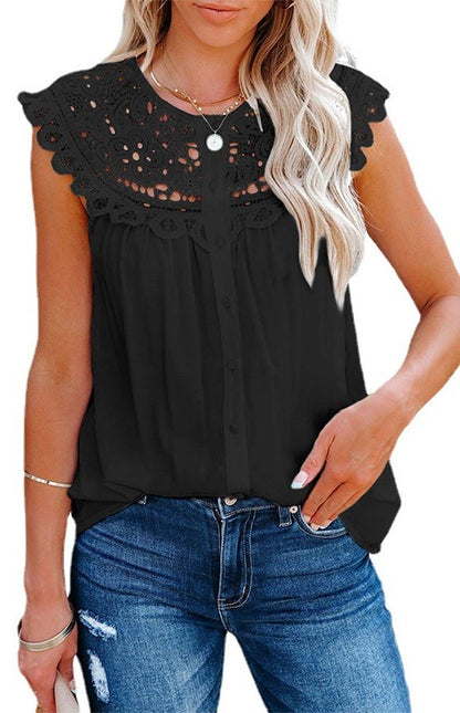 Blusa Manga Cero con Brodery Bordado Adele