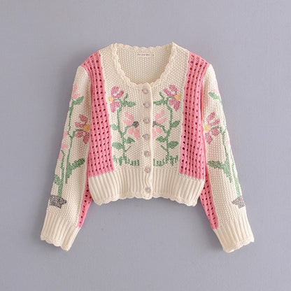 Chompa Tejida  Cardigan con Botones  Coleccion Sweet  Nature Carlota