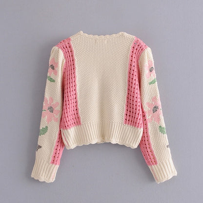 Chompa Tejida  Cardigan con Botones  Coleccion Sweet  Nature Carlota