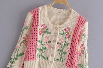 Chompa Tejida  Cardigan con Botones  Coleccion Sweet  Nature Carlota