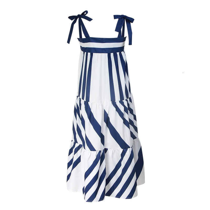 Vestido Strapple con Tiras Print de  Rayas Verano  2020 Sheryl