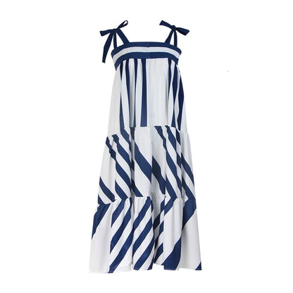 Vestido Strapple con Tiras Print de  Rayas Verano  2020 Sheryl