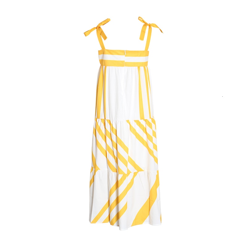 Vestido Strapple con Tiras Print de  Rayas Verano  2020 Sheryl